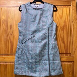 New very sexy mini dress with zippers on shoulder in front pocket and splits